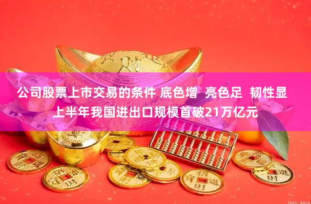 公司股票上市交易的条件 底色增 亮色足 韧性显 上半年我国进出口规模首破21万亿元
